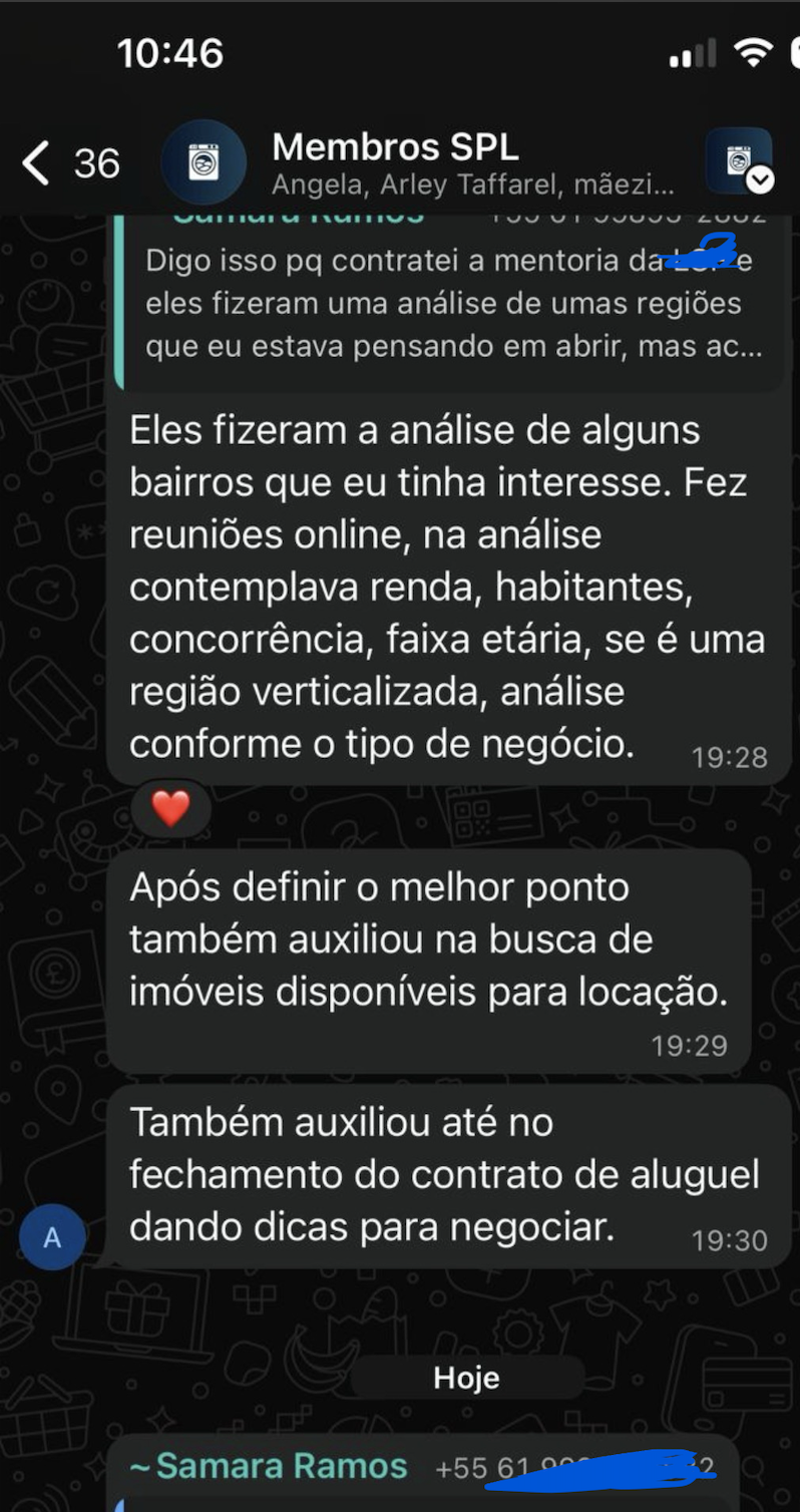 Print de depoimento sobre a Busca Ponto